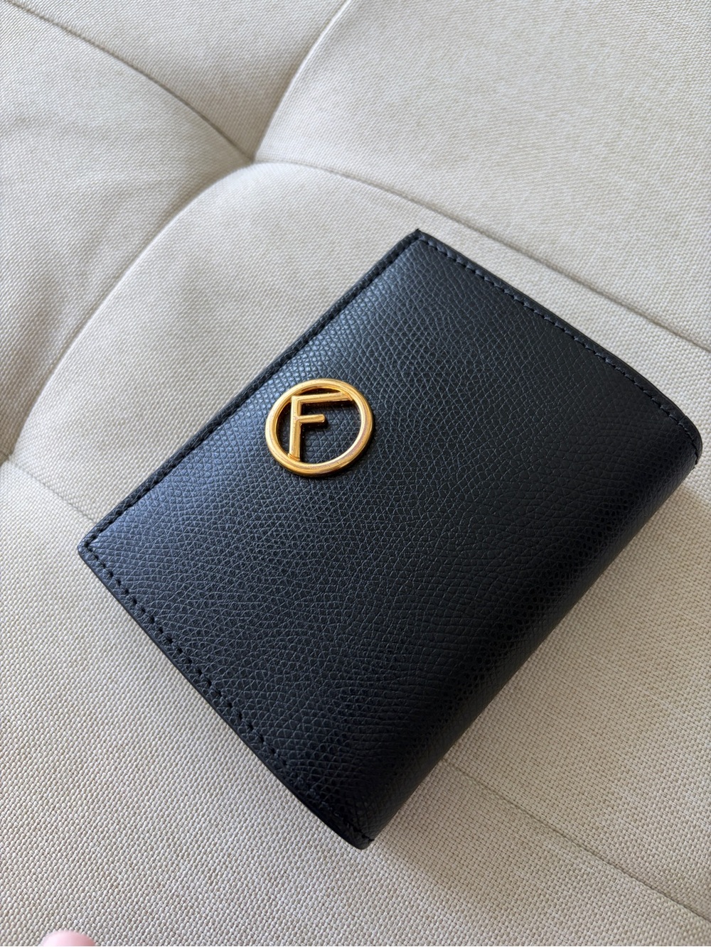 Fendi Black Leather Bifold Wallet with Interior Logo